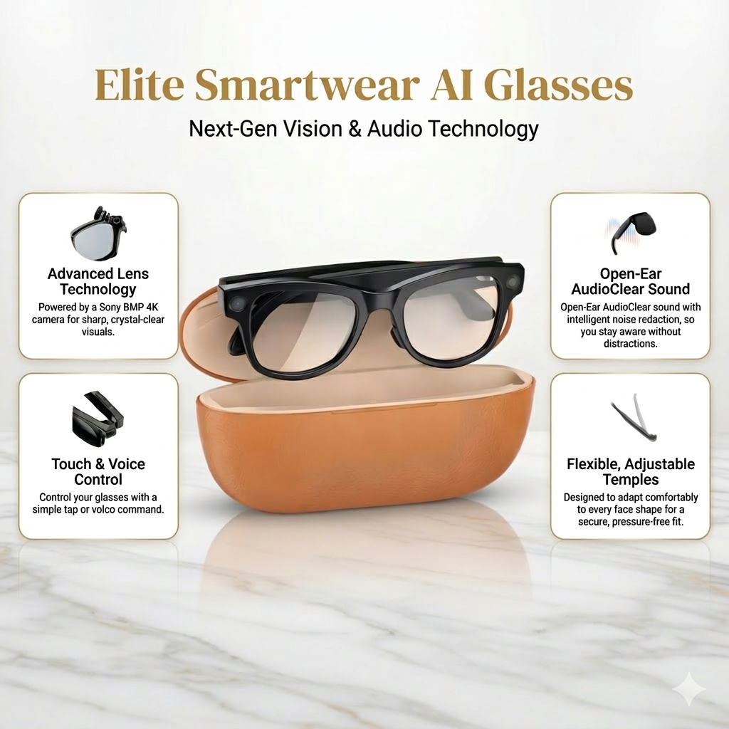 Elite 4K Camera AI Translation Glasses